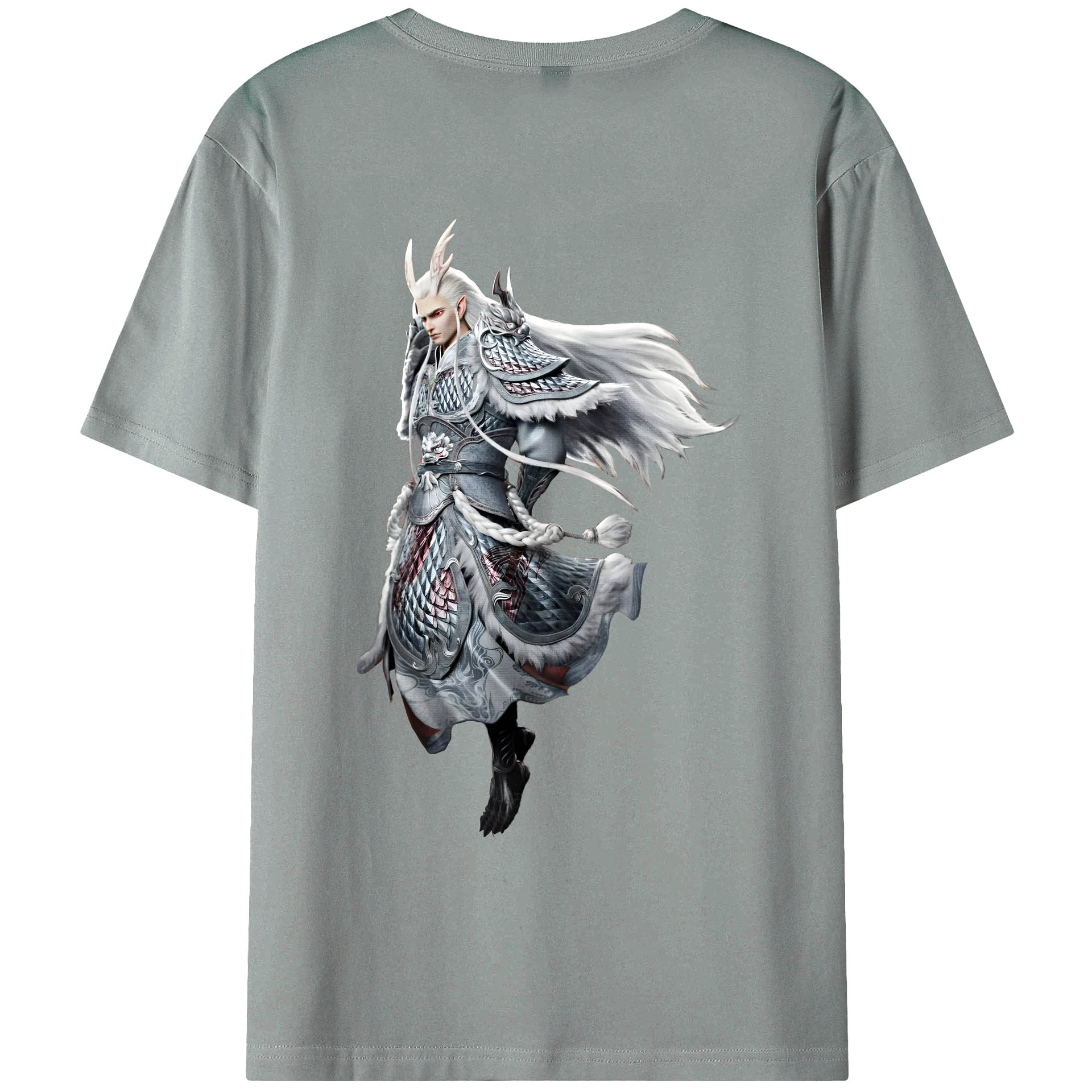 （画像用） Ne Zha 2 ナタ 魔童の大暴れ 綿100％ メンズ半袖Tシャツ（バックプリント） 通気性